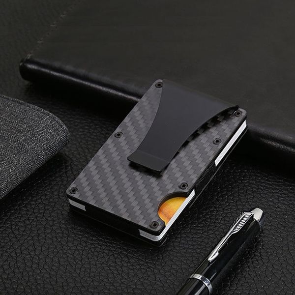 RFID Blocking Metal Wallet Minimalist Wallets Credit Card Holders Money Clip Charm Men